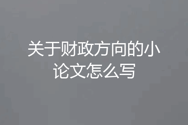 关于财政方向的小论文怎么写