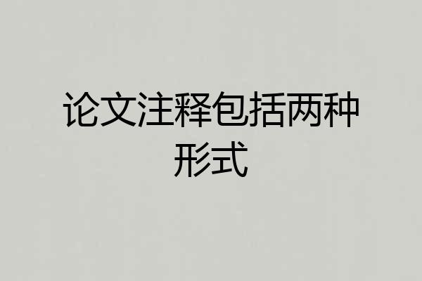 论文注释包括两种形式