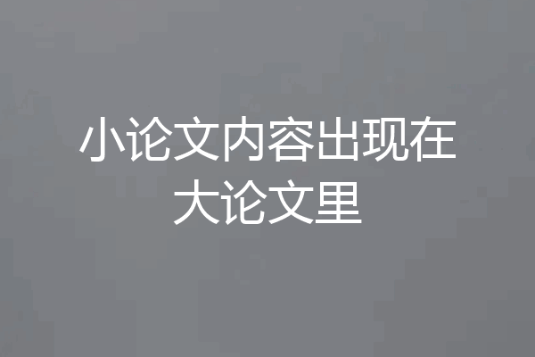 小论文内容出现在大论文里