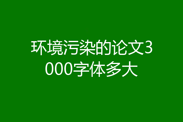 环境污染的论文3000字体多大