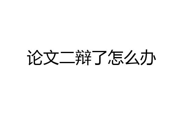 论文二辩了怎么办