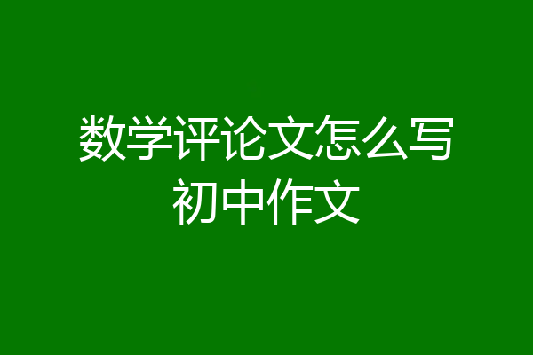 数学评论文怎么写初中作文