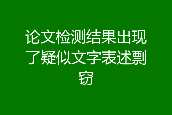 论文检测结果出现了疑似文字表述剽窃