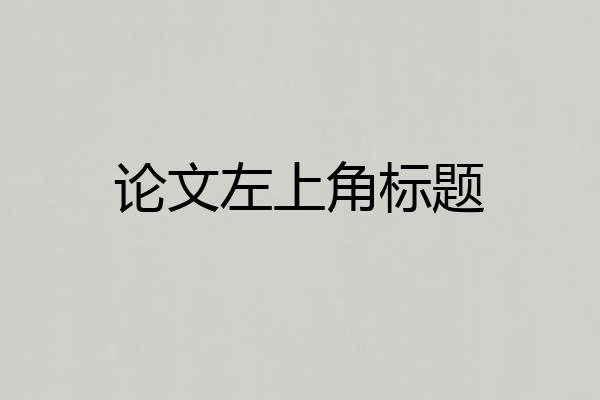 论文左上角标题