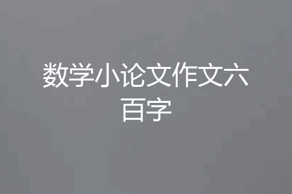 数学小论文作文六百字