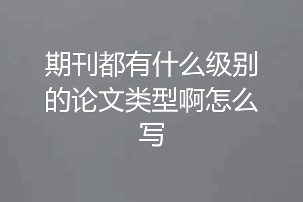 期刊都有什么级别的论文类型啊怎么写
