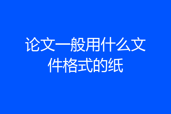 论文一般用什么文件格式的纸