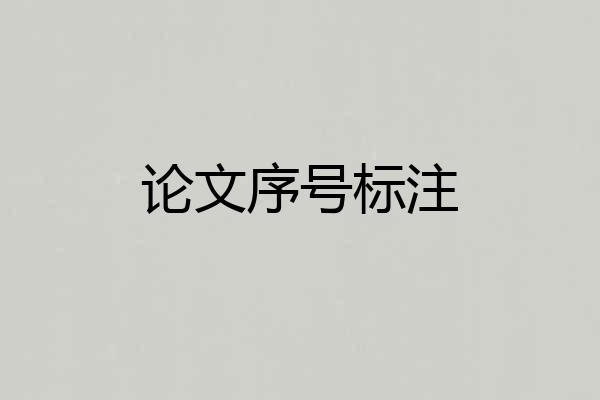 论文序号标注