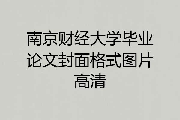 南京财经大学毕业论文封面格式图片高清