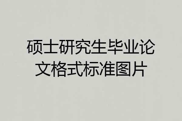 硕士研究生毕业论文格式标准图片