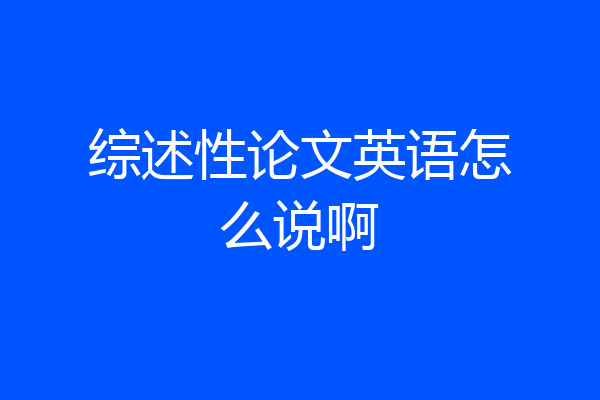 综述性论文英语怎么说啊
