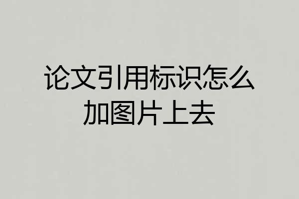 论文引用标识怎么加图片上去