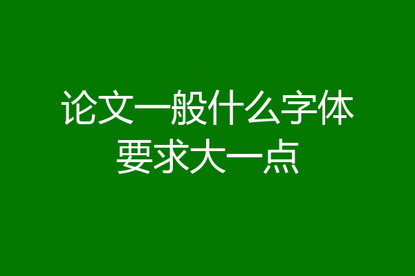 论文一般什么字体要求大一点