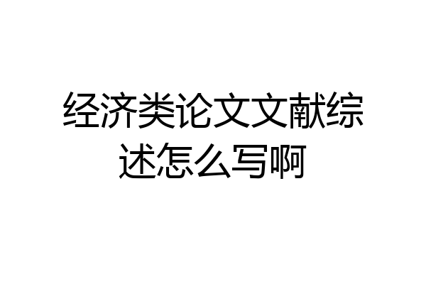 经济类论文文献综述怎么写啊