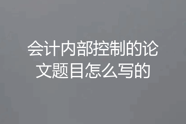 会计内部控制的论文题目怎么写的