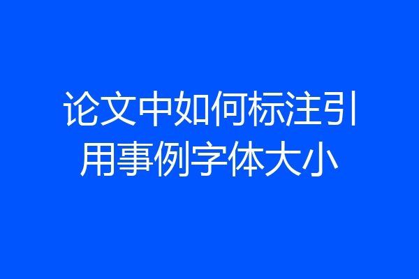 论文中如何标注引用事例字体大小