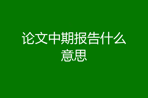 论文中期报告什么意思