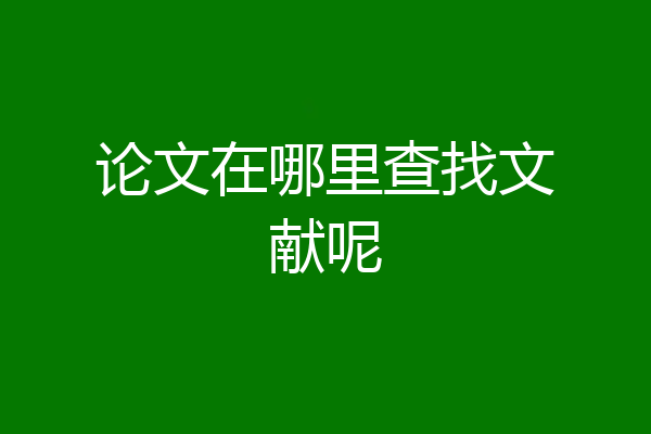 论文在哪里查找文献呢