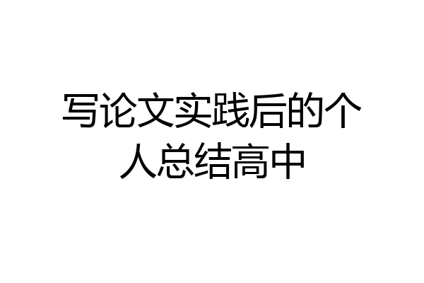 写论文实践后的个人总结高中