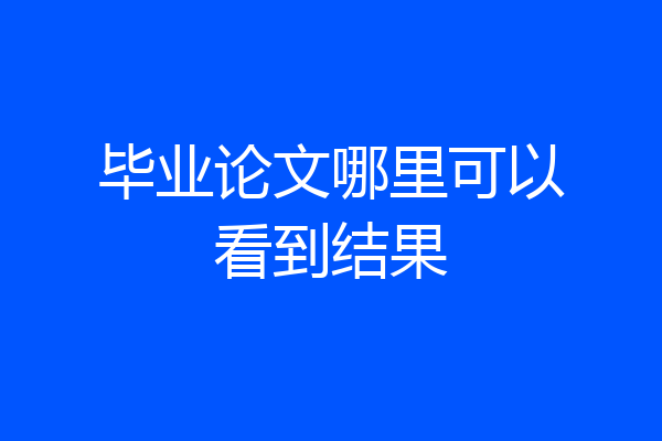 毕业论文哪里可以看到结果