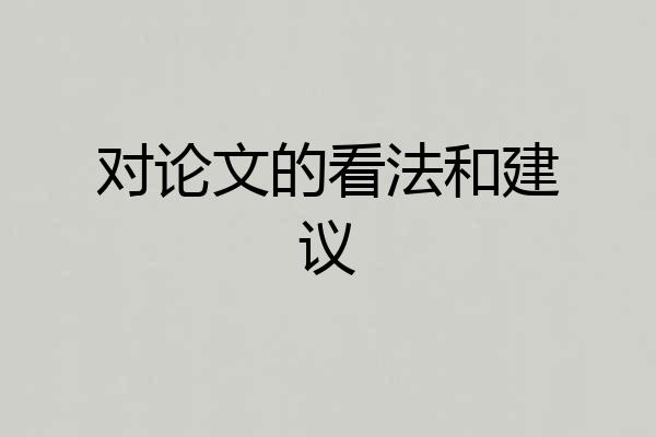 对论文的看法和建议