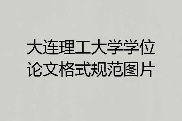 大连理工大学学位论文格式规范图片