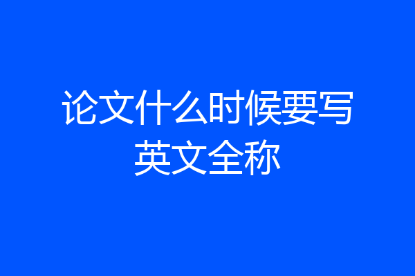 论文什么时候要写英文全称