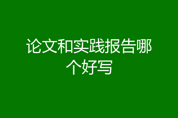 论文和实践报告哪个好写