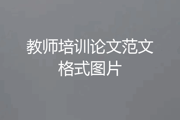 教师培训论文范文格式图片