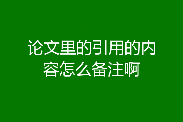 论文里的引用的内容怎么备注啊