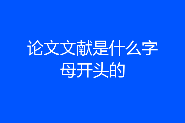 论文文献是什么字母开头的