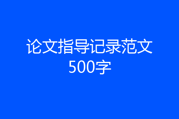 论文指导记录范文500字