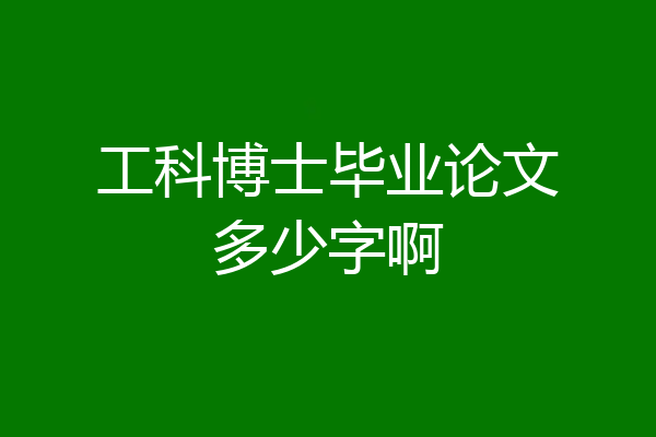 工科博士毕业论文多少字啊