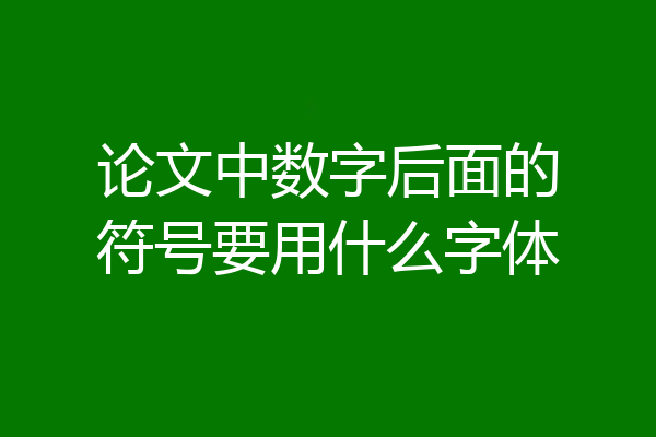 论文中数字后面的符号要用什么字体
