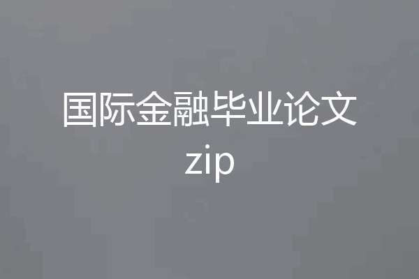国际金融毕业论文zip