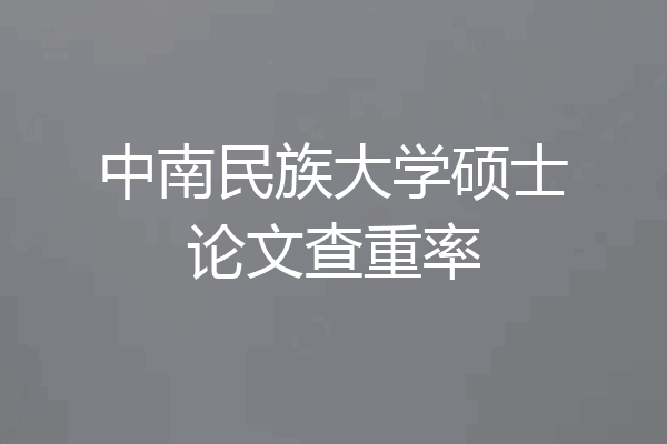 中南民族大学硕士论文查重率