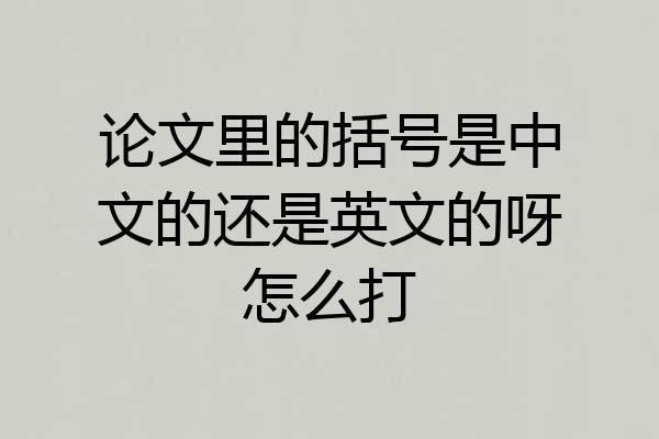 论文里的括号是中文的还是英文的呀怎么打