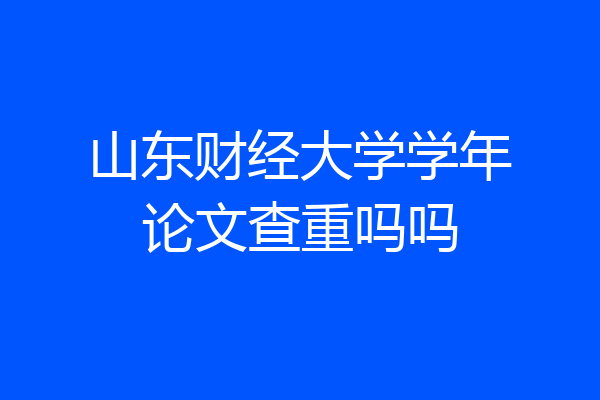 山东财经大学学年论文查重吗吗