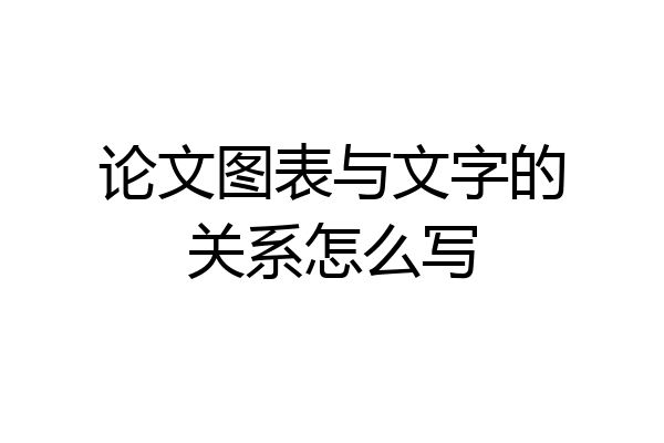 论文图表与文字的关系怎么写