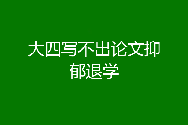 大四写不出论文抑郁退学