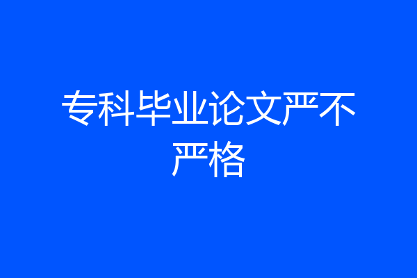专科毕业论文严不严格