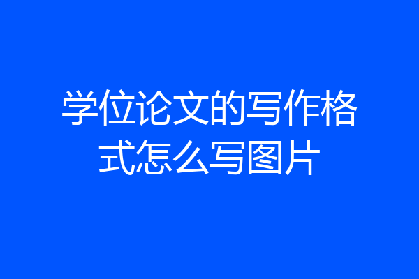 学位论文的写作格式怎么写图片