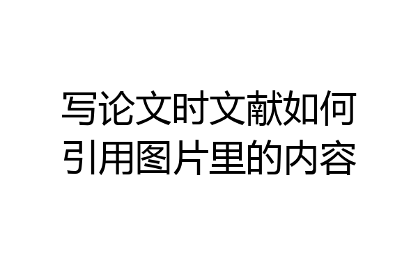 写论文时文献如何引用图片里的内容