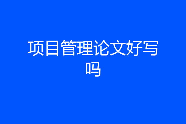 项目管理论文好写吗