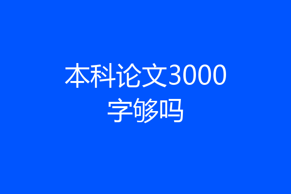 本科论文3000字够吗