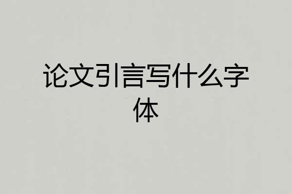 论文引言写什么字体