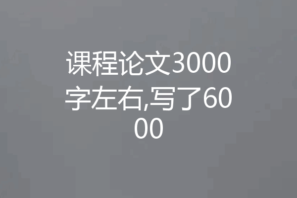 课程论文3000字左右,写了6000