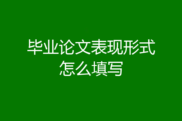 毕业论文表现形式怎么填写