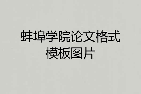 蚌埠学院论文格式模板图片