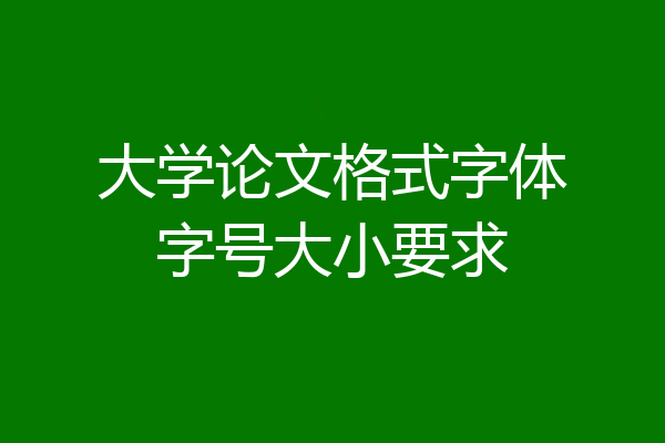 大学论文格式字体字号大小要求